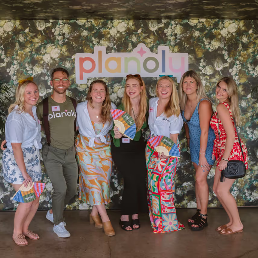 Planoly team members gathered together.