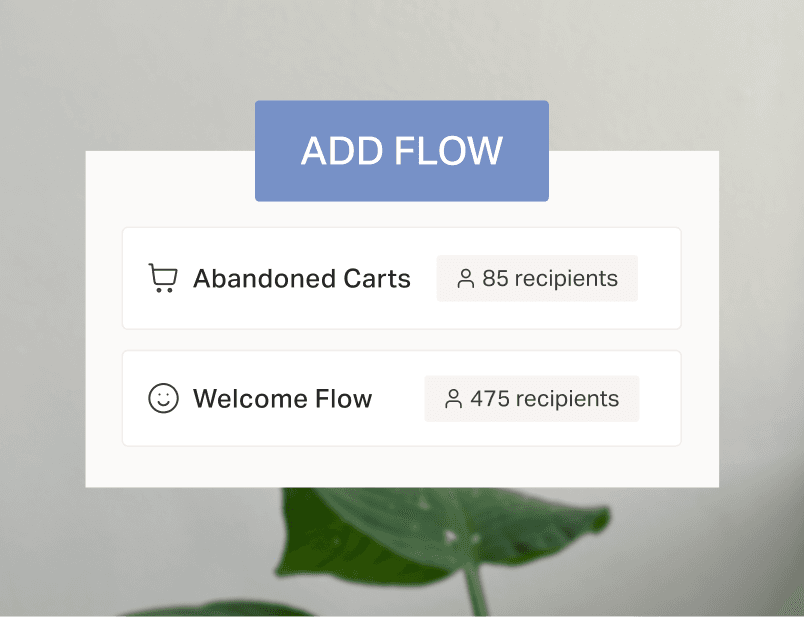 Abandoned Cart and Welcome Flow email automations in Planoly.