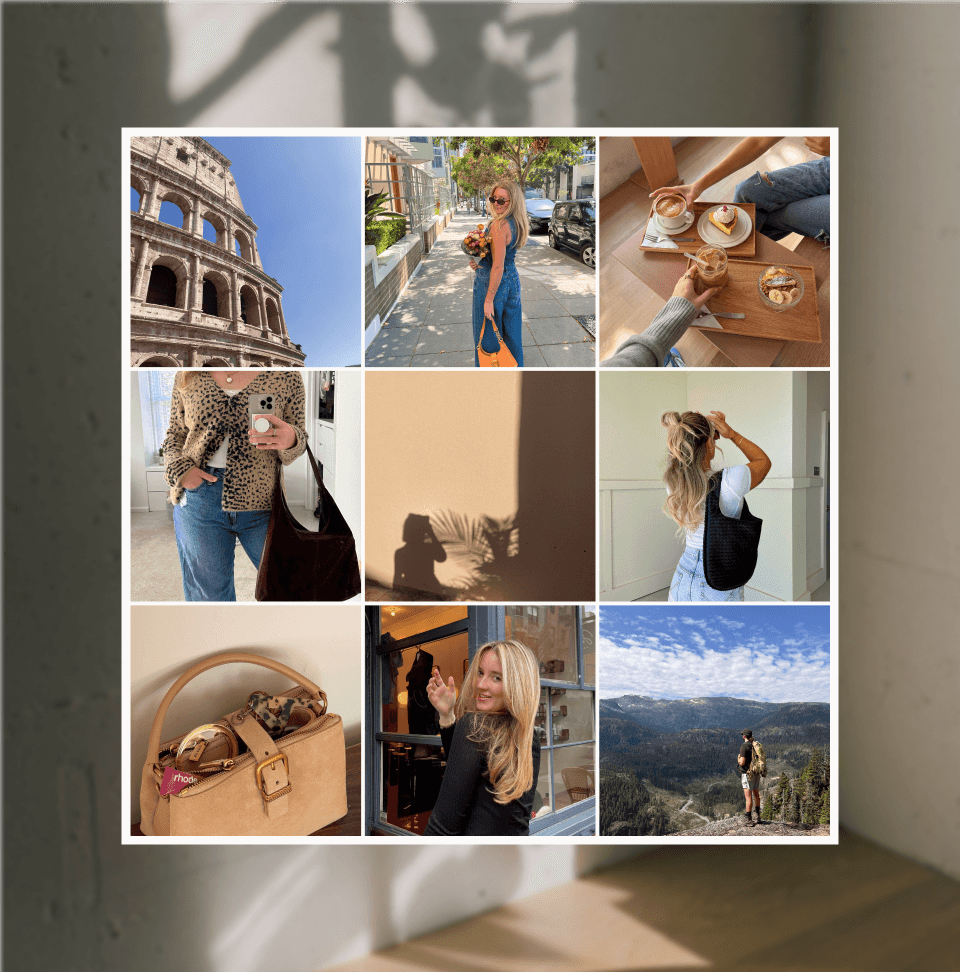 An Instagram grid being organized in the Planoly visual planner.