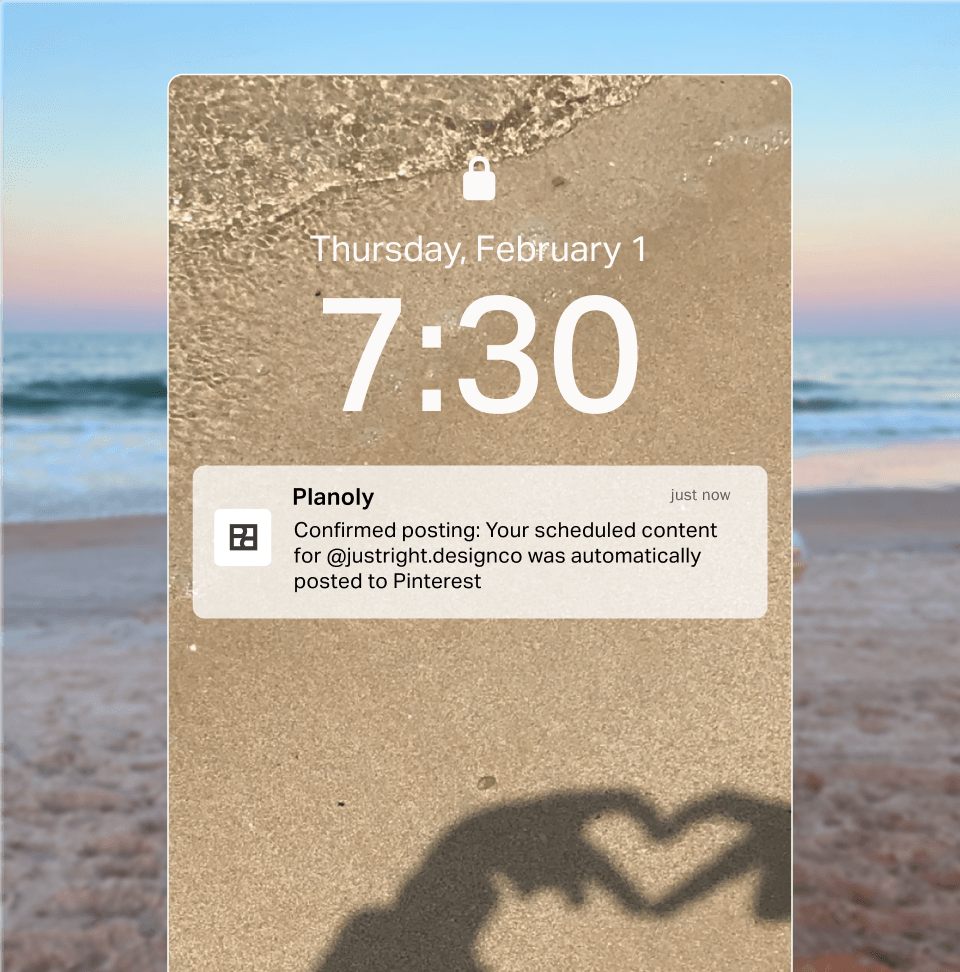 Pinterest content being planned in the Planoly mobile app.