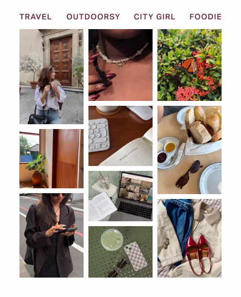 A Planoly grid preview using creator stock photos