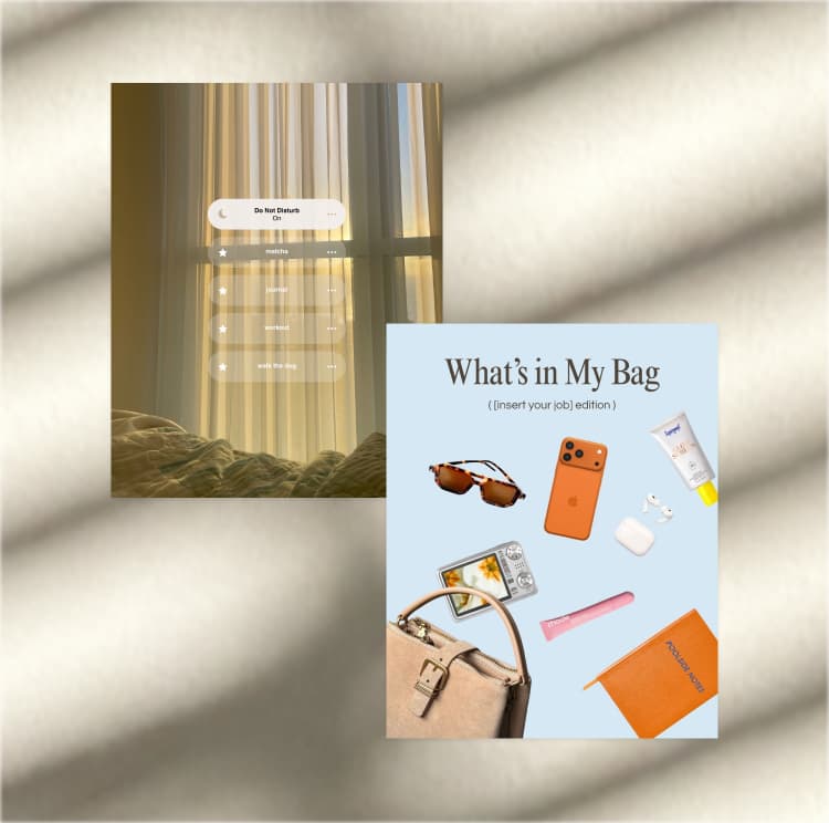 Two neutral lifestyle Canva templates for social posts.