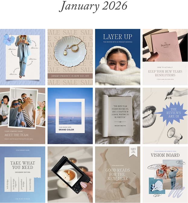 January social templates from The Drop.