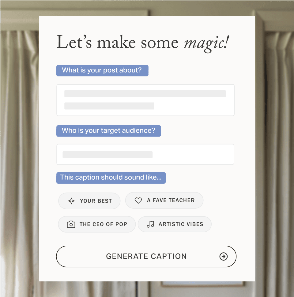Planoly content creation tools supporting a Threads post.