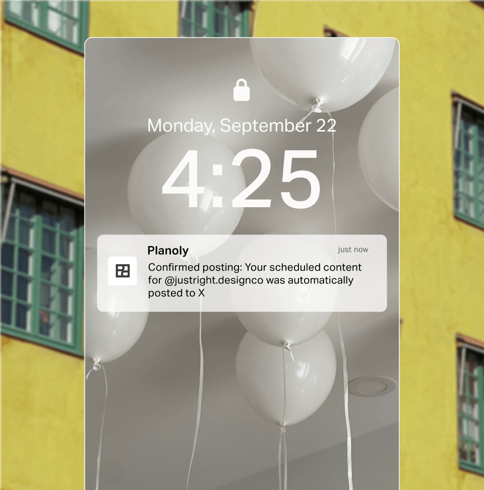 Content for X being planned in the Planoly mobile app.